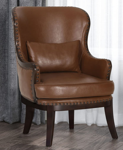 LSFH Unique Design True Innovations Mantua Accent Chair Armchair with Solid sagwan Wooden Legs Single Sofa Chair for Small Apartments, Living Room or Bedroom (Set of 2 Chair, Brown)