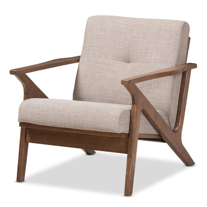 LSFH Unique Design True Innovations Bianca Fabric Accent Chair Armchair with Solid Sagwan Wooden Frame Single Sofa Chair for Small Apartments, Living Room or Bedroom (Set of 2 Chairs, Grey)