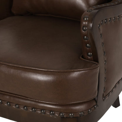 LSFH Unique Design True Innovations Mantua Accent Chair Armchair with Solid sagwan Wooden Legs Single Sofa Chair for Small Apartments, Living Room or Bedroom (1 Chair, Dark Brown)