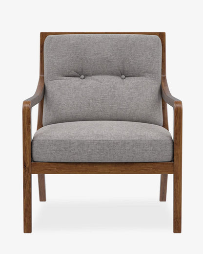 LSFH Unique Design True Innovations Haz Rattan Woven Chair Accent Chair Armchair with Solid Sagwan Wooden Frame Single Sofa Chair for Small Apartments, Living Room or Bedroom (Set of 2 Chairs, Grey)