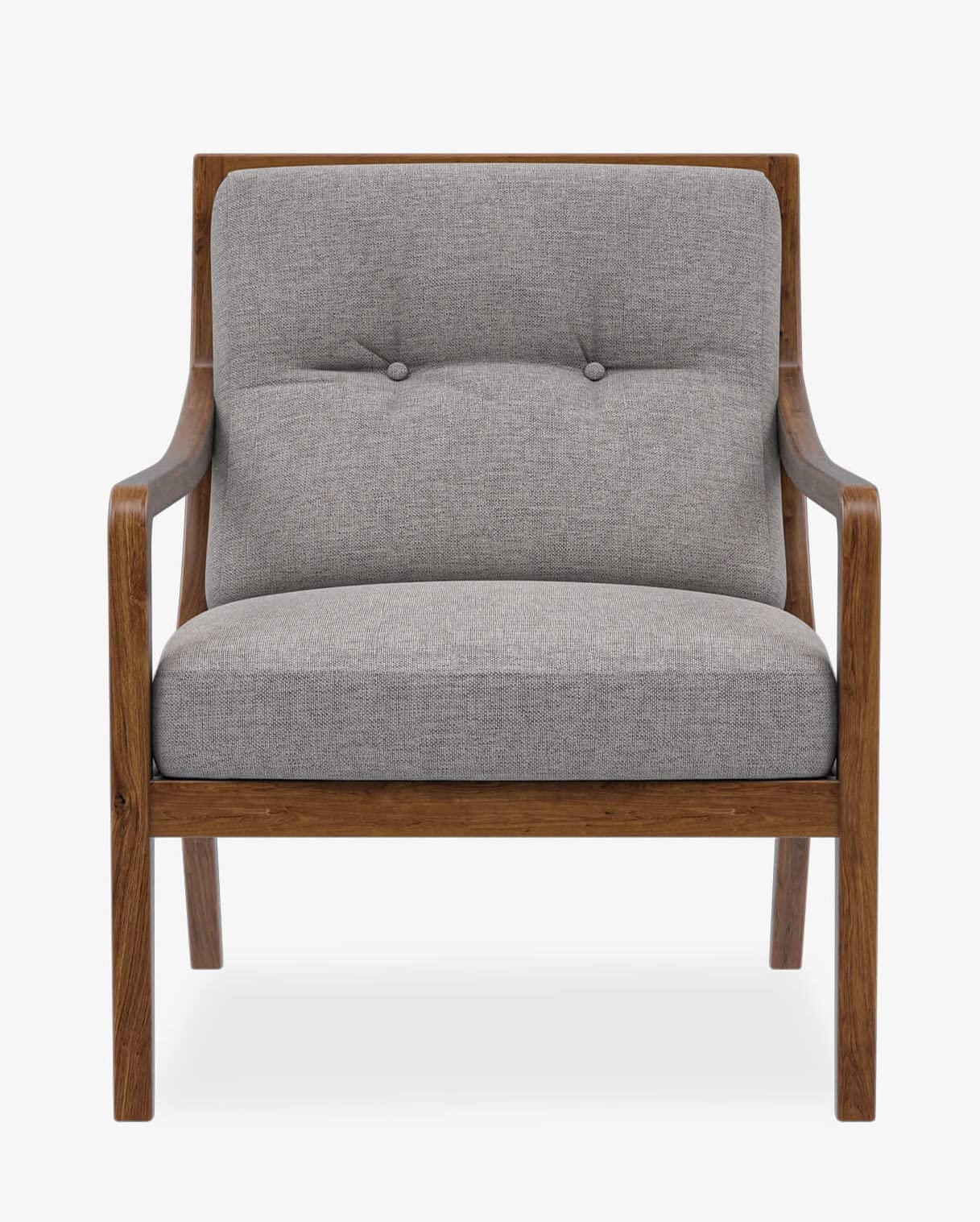 LSFH Unique Design True Innovations Haz Rattan Woven Chair Accent Chair Armchair with Solid Sagwan Wooden Frame Single Sofa Chair for Small Apartments, Living Room or Bedroom (1 Chair, Grey)