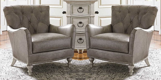 LSFH Unique Design True Innovations Oyster Button Tufted Accent Chair Armchair with Solid sagwan Wooden Legs Single Sofa Chair for Small Apartments, Living Room or Bedroom (Set of 2 Chairs, Beige)