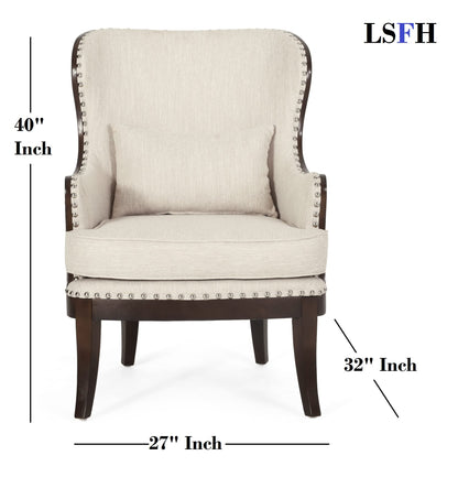 LSFH Unique Design True Innovations Mantua Accent Chair Armchair with Solid sagwan Wooden Legs Single Sofa Chair for Small Apartments, Living Room or Bedroom (Set of 2 Chair, Brown)