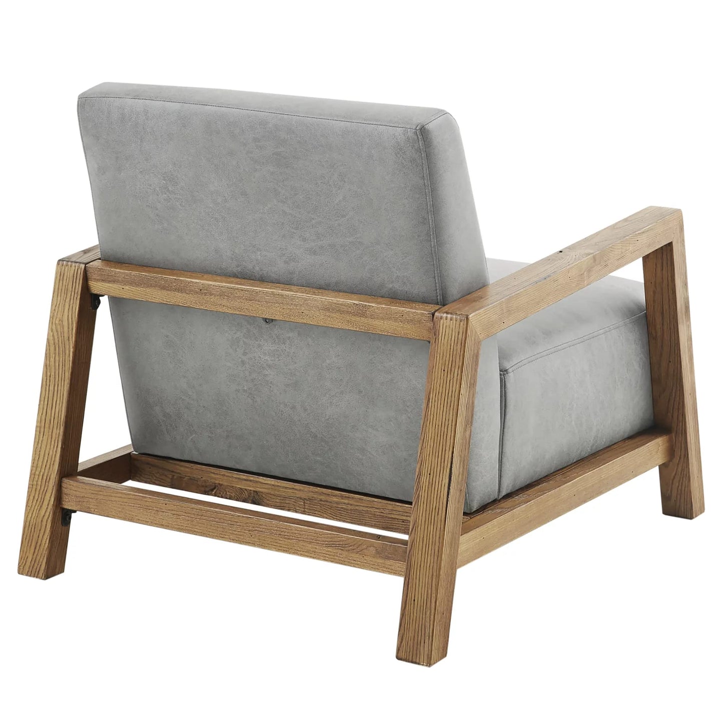 LSFH Unique Design Eastoz Lounge Chair, Accent Chair Armchair with Solid Sagwan Wooden Frame Single Sofa Chair for Small Apartments, Living Room or Bedroom (1 Chair, Grey)