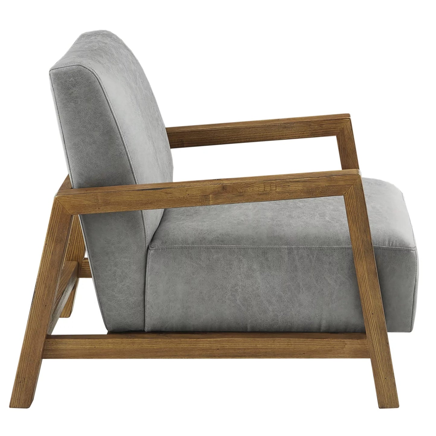 LSFH Unique Design Eastoz Lounge Chair, Accent Chair Armchair with Solid Sagwan Wooden Frame Single Sofa Chair for Small Apartments, Living Room or Bedroom (1 Chair, Grey)