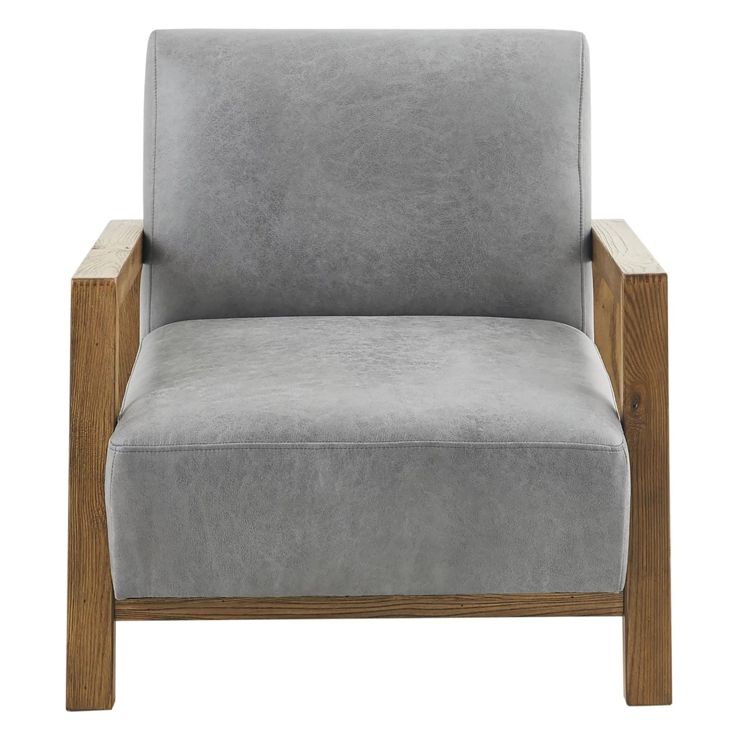LSFH Unique Design Eastoz Lounge Chair, Accent Chair Armchair with Solid Sagwan Wooden Frame Single Sofa Chair for Small Apartments, Living Room or Bedroom (1 Chair, Grey)