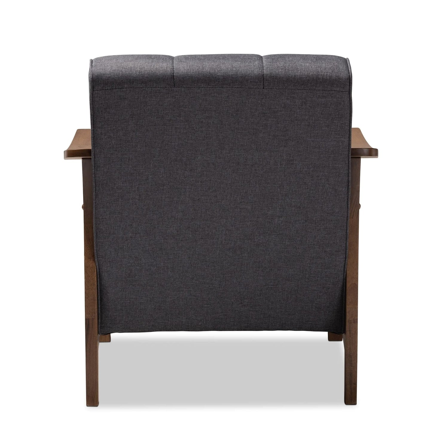 LSFH Unique Design Brook Button Tufted Fabric Accent Chair Armchair with Solid Sagwan Wooden Frame Single Sofa Chair for Small Apartments, Living Room or Bedroom (Set of 2 Chairs, Grey)