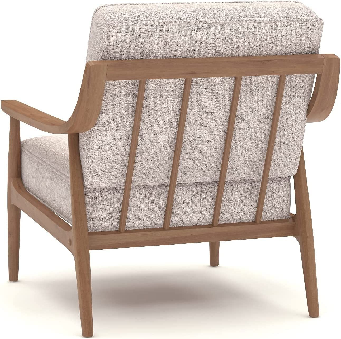 LSFH Unique Design True Innovations Artzhouse Accent Chair Armchair with Solid Sagwan Wooden Frame Single Sofa Chair for Small Apartments, Living Room or Bedroom (Set of 2 Chairs, Beige)
