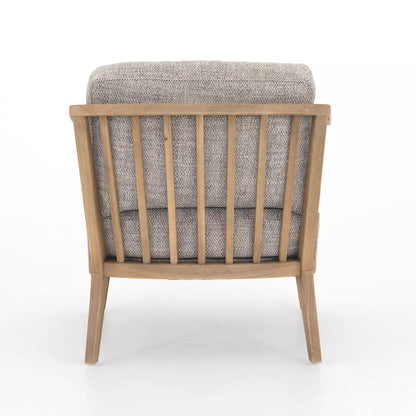 LSFH Unique Design True Innovations Coal Fabric Accent Chair Armchair with Solid Sagwan Wooden Frame Single Sofa Chair for Small Apartments, Living Room or Bedroom (1 Chair, Grey)