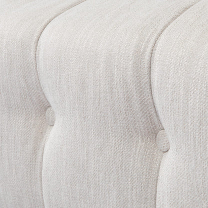 LSFH Unique Design True Innovations Larnan Tufted Accent Chair Armchair with Solid sagwan Wooden Frame Single Sofa Chair for Small Apartments, Living Room or Bedroom (1 Chair, Beige)