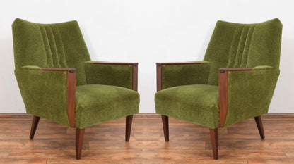 LSFH Unique Design True Innovations Danis Accent Chair with Channel Tufted Back Cushioned Armchair Single Sofa Chair for Small Apartments, Living Room or Bedroom (Set of 2 Chairs, Green)
