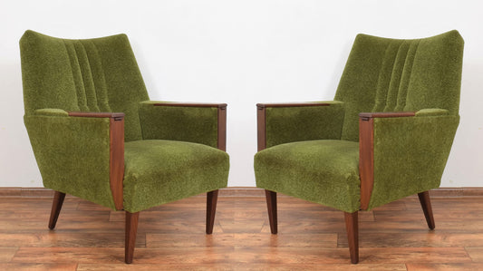 LSFH Unique Design True Innovations Danis Accent Chair with Channel Tufted Back Cushioned Armchair Single Sofa Chair for Small Apartments, Living Room or Bedroom (Set of 2 Chairs, Green)
