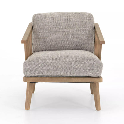 LSFH Unique Design True Innovations Coal Fabric Accent Chair Armchair with Solid Sagwan Wooden Frame Single Sofa Chair for Small Apartments, Living Room or Bedroom (1 Chair, Grey)
