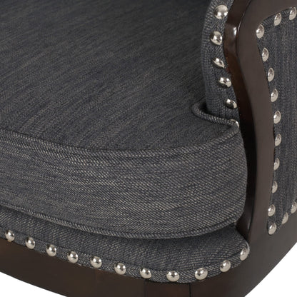 LSFH Unique Design True Innovations Mantua Accent Chair Armchair with Solid sagwan Wooden Legs Single Sofa Chair for Small Apartments, Living Room or Bedroom (1 Chair, Grey)
