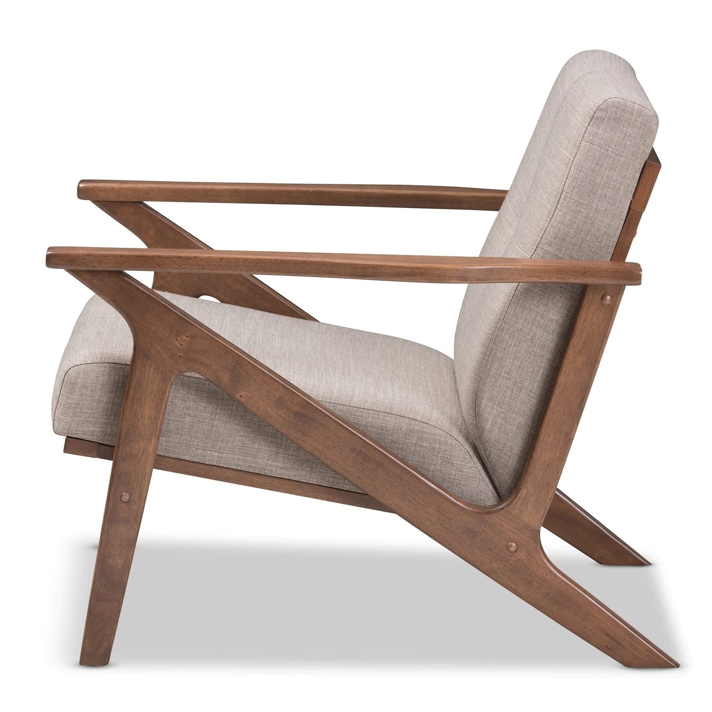 LSFH Unique Design True Innovations Bianca Fabric Accent Chair Armchair with Solid Sagwan Wooden Frame Single Sofa Chair for Small Apartments, Living Room or Bedroom (Set of 2 Chairs, Grey)