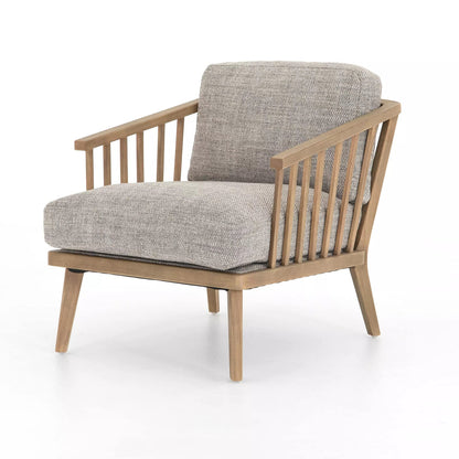 LSFH Unique Design True Innovations Coal Fabric Accent Chair Armchair with Solid Sagwan Wooden Frame Single Sofa Chair for Small Apartments, Living Room or Bedroom (Set of 2 Chairs, Grey)