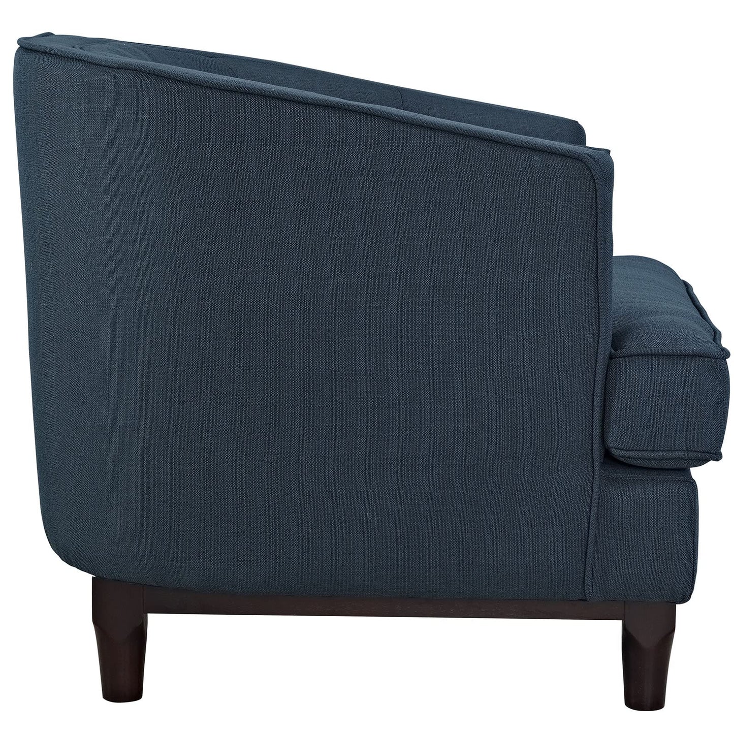 LSFH Unique Design True Innovations Coast Tufted Accent Chair Armchair with Solid Sagwan Wooden Legs Single Sofa Chair for Small Apartments, Living Room or Bedroom (Set of 2 Chairs, Blue)