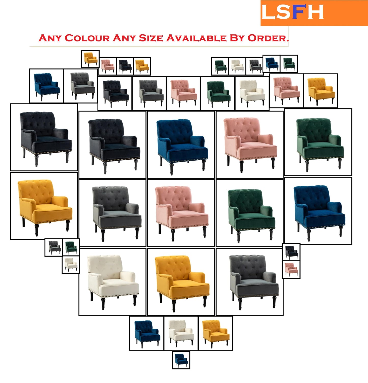 LSFH Unique Design True Innovations Jakuz Accent Chair, Armchair with Solid Sagwan Wooden Frame Single Sofa Chair for Small Apartments, Living Room or Bedroom (1 Chair, Navy Blue)