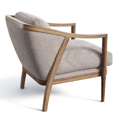 LSFH Unique Design True Innovations Lynz Accent Chair Armchair with Solid Sagwan Wooden Frame Single Sofa Chair for Small Apartments, Living Room or Bedroom (Set of 2 Chairs, Beige)