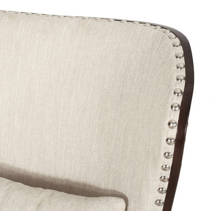 LSFH Unique Design True Innovations Mantua Accent Chair Armchair with Solid sagwan Wooden Legs Single Sofa Chair for Small Apartments, Living Room or Bedroom (Set of 2 Chair, Beige)