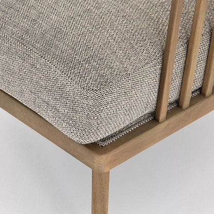 LSFH Unique Design True Innovations Coal Fabric Accent Chair Armchair with Solid Sagwan Wooden Frame Single Sofa Chair for Small Apartments, Living Room or Bedroom (1 Chair, Grey)