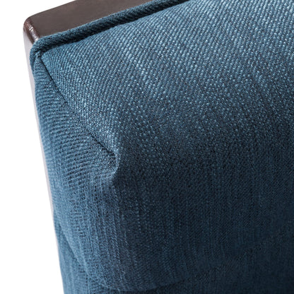 LSFH Unique Design True Innovations Larnan Tufted Accent Chair Armchair with Solid sagwan Wooden Frame Single Sofa Chair for Small Apartments, Living Room or Bedroom (1 Chair, Navy)