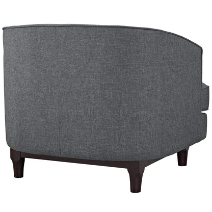 LSFH Unique Design True Innovations Coast Tufted Accent Chair Armchair with Solid Sagwan Wooden Legs Single Sofa Chair for Small Apartments, Living Room or Bedroom (Set of 2 Chairs, Grey)