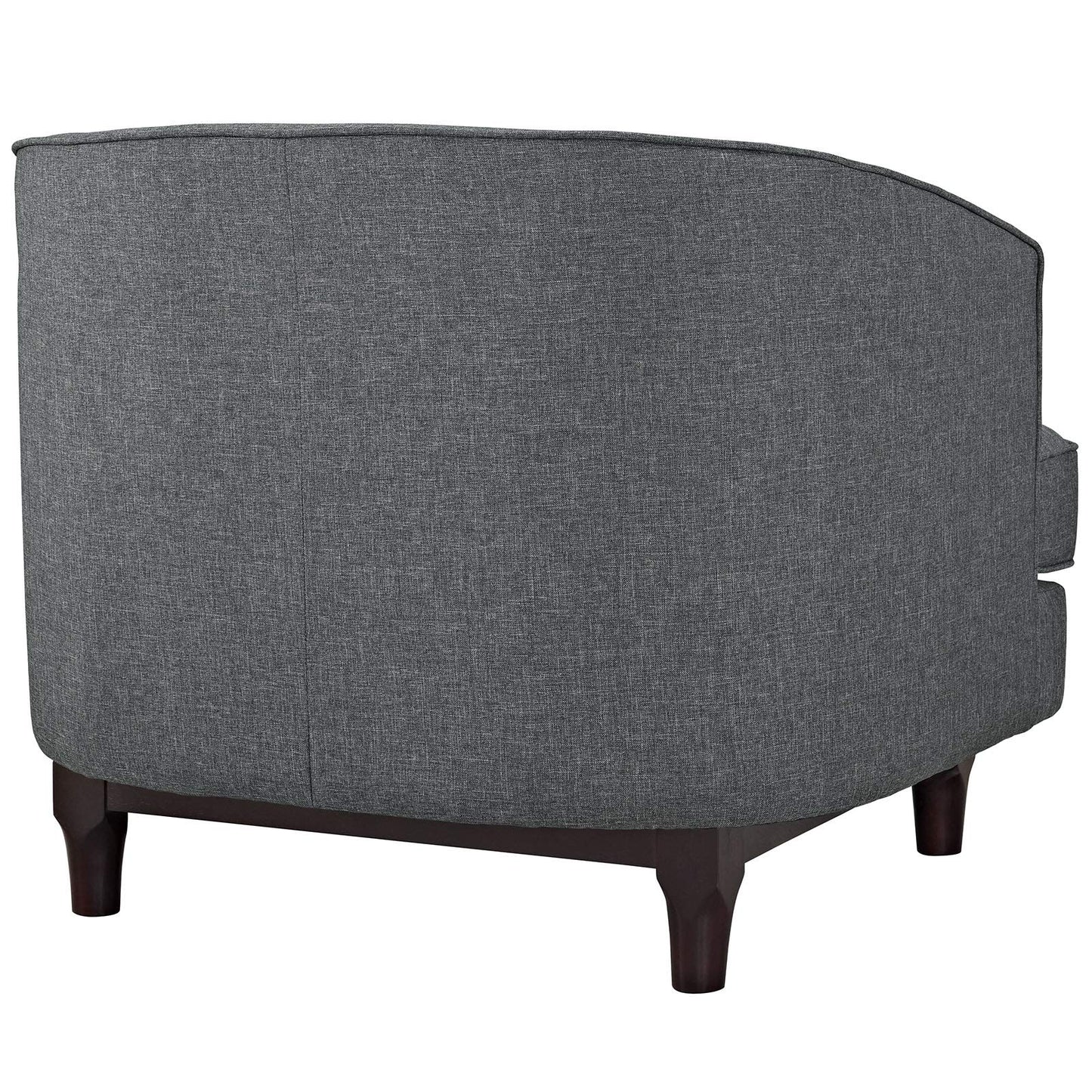 LSFH Unique Design True Innovations Coast Tufted Accent Chair Armchair with Solid Sagwan Wooden Legs Single Sofa Chair for Small Apartments, Living Room or Bedroom (1 Chair, Grey)