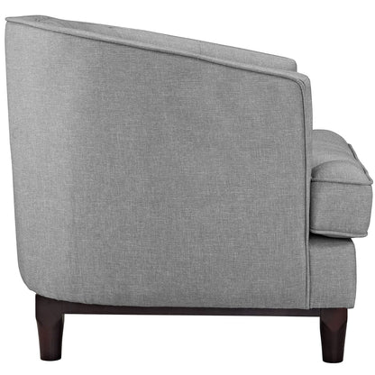 LSFH Unique Design True Innovations Coast Tufted Accent Chair Armchair with Solid Sagwan Wooden Legs Single Sofa Chair for Small Apartments, Living Room or Bedroom (Set of 2 Chairs, Light Grey)