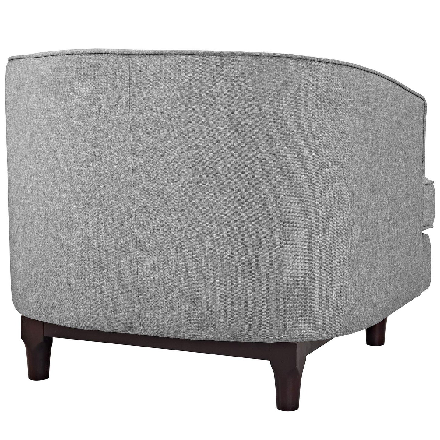 LSFH Unique Design True Innovations Coast Tufted Accent Chair Armchair with Solid Sagwan Wooden Legs Single Sofa Chair for Small Apartments, Living Room or Bedroom (1 Chair, Light Grey)