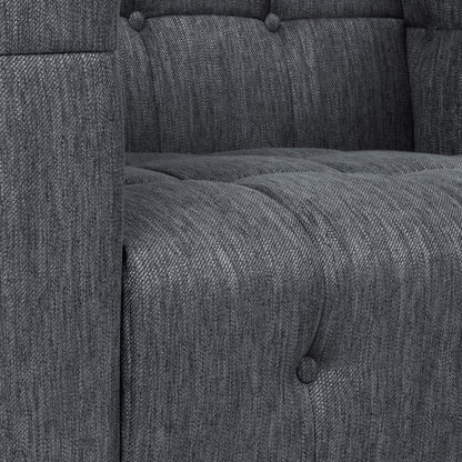 LSFH Unique Design True Innovations Larnan Tufted Accent Chair Armchair with Solid sagwan Wooden Frame Single Sofa Chair for Small Apartments, Living Room or Bedroom (Set of 2 Chairs, Grey)