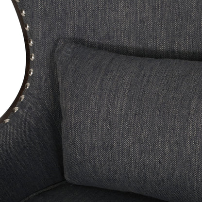 LSFH Unique Design True Innovations Mantua Accent Chair Armchair with Solid sagwan Wooden Legs Single Sofa Chair for Small Apartments, Living Room or Bedroom (1 Chair, Grey)
